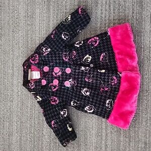 Penelope Mack Girl’s Floral Print Corduroy Faux Fur Coat